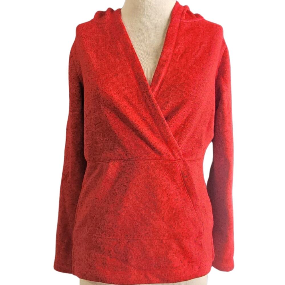Eddie Bauer Red Womans Hooded Sweatshirt Size XS